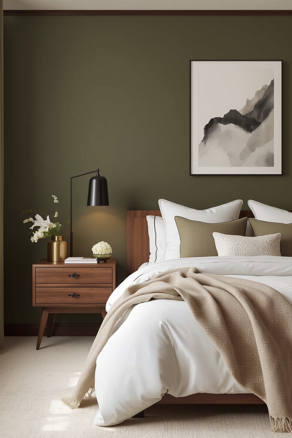 Chic Olive Green Bedroom Layout Examples