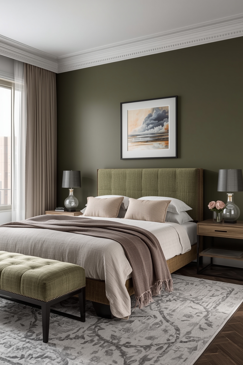 Chic Olive Green Bedroom Layout Examples