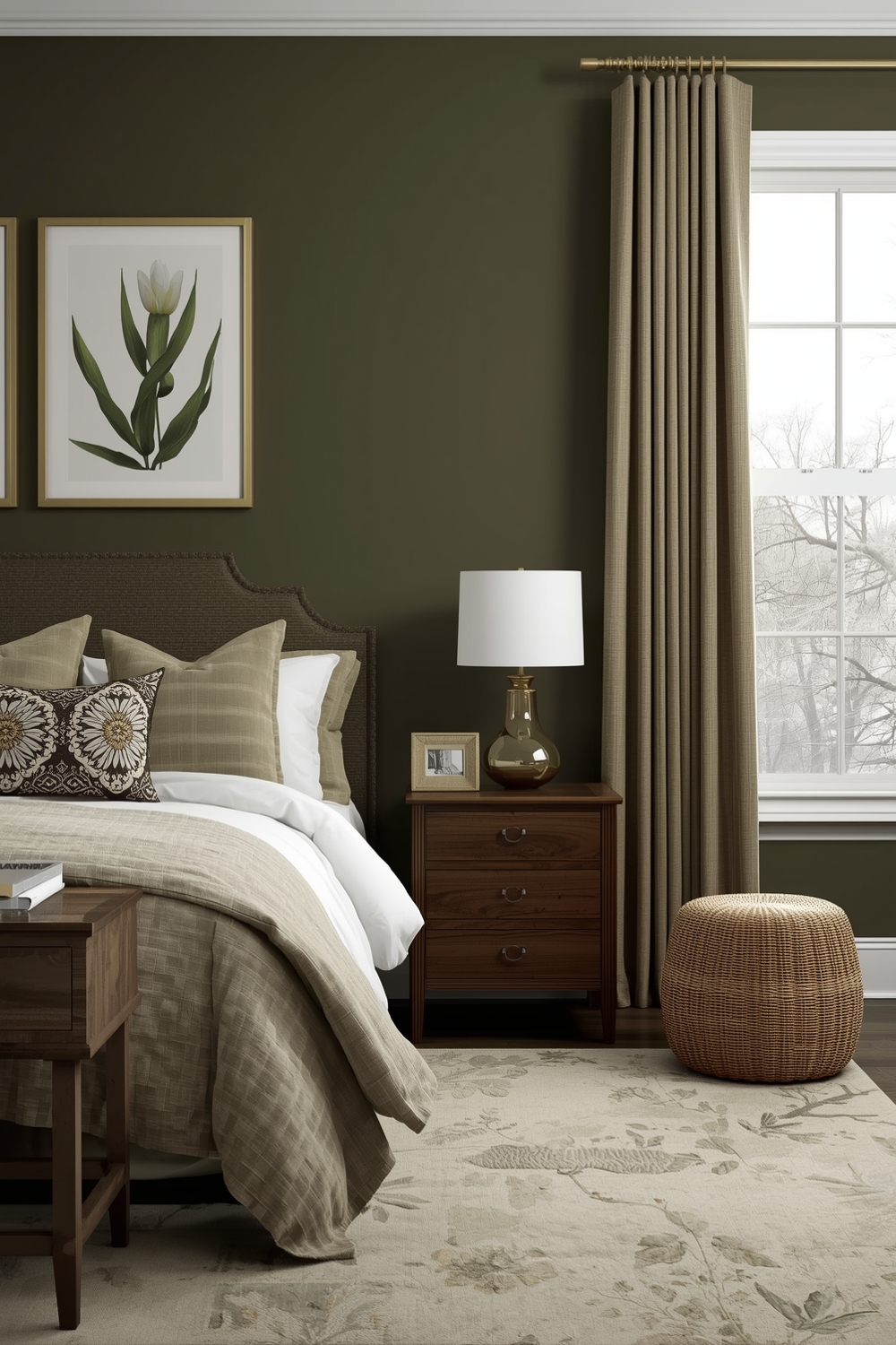 Chic Olive Green Bedroom Layout Guides