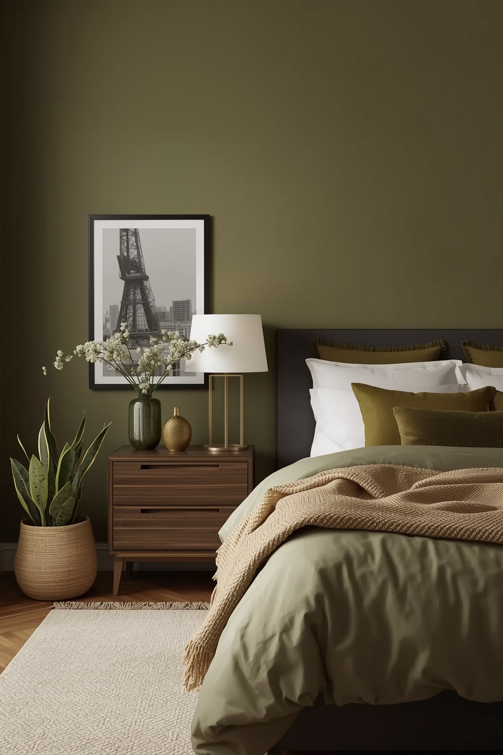 Chic Olive Green Bedroom Layout Pairing Examples