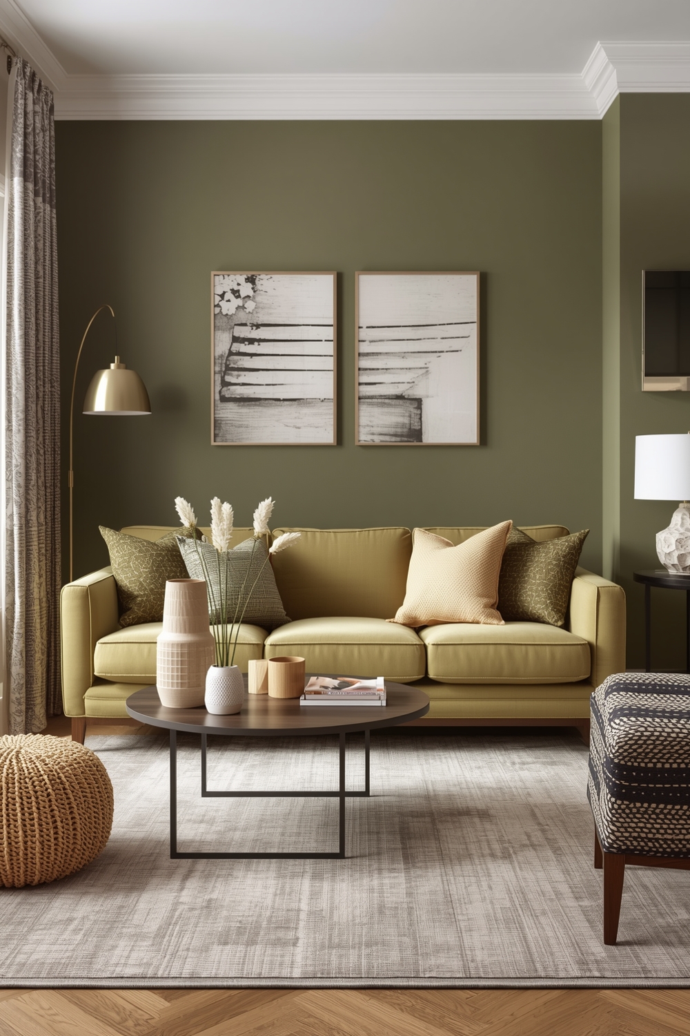 Chic Olive Green Living Room Layout Guides
