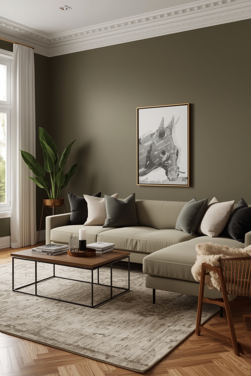 Chic Olive Green Living Room Layout Inspirations