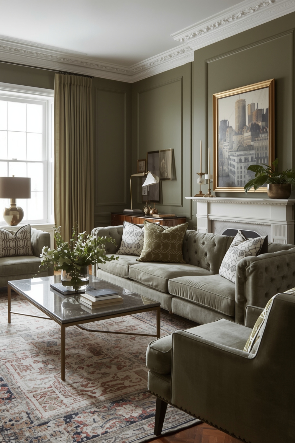 Chic Olive Green Living Room Layout Pairing Examples