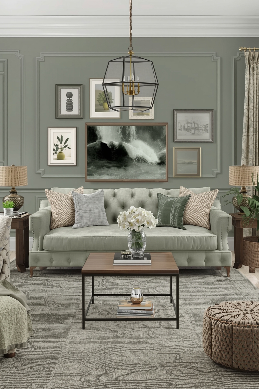 Chic Sage Green Living Room Idea Boards