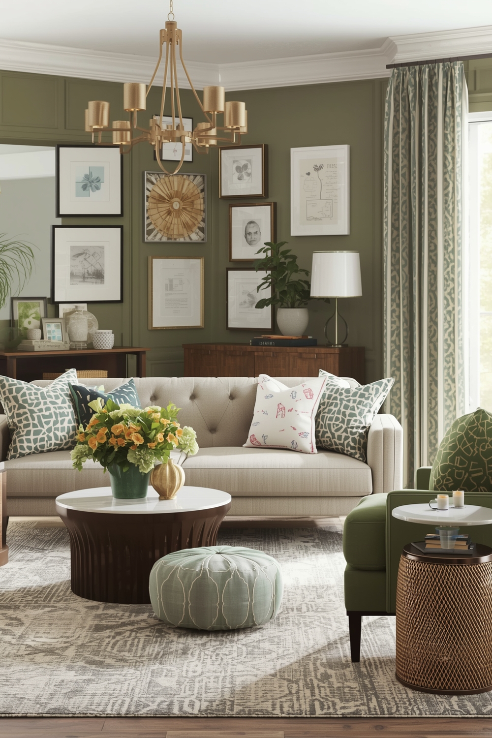Chic Sage Green Living Room Layout Examples