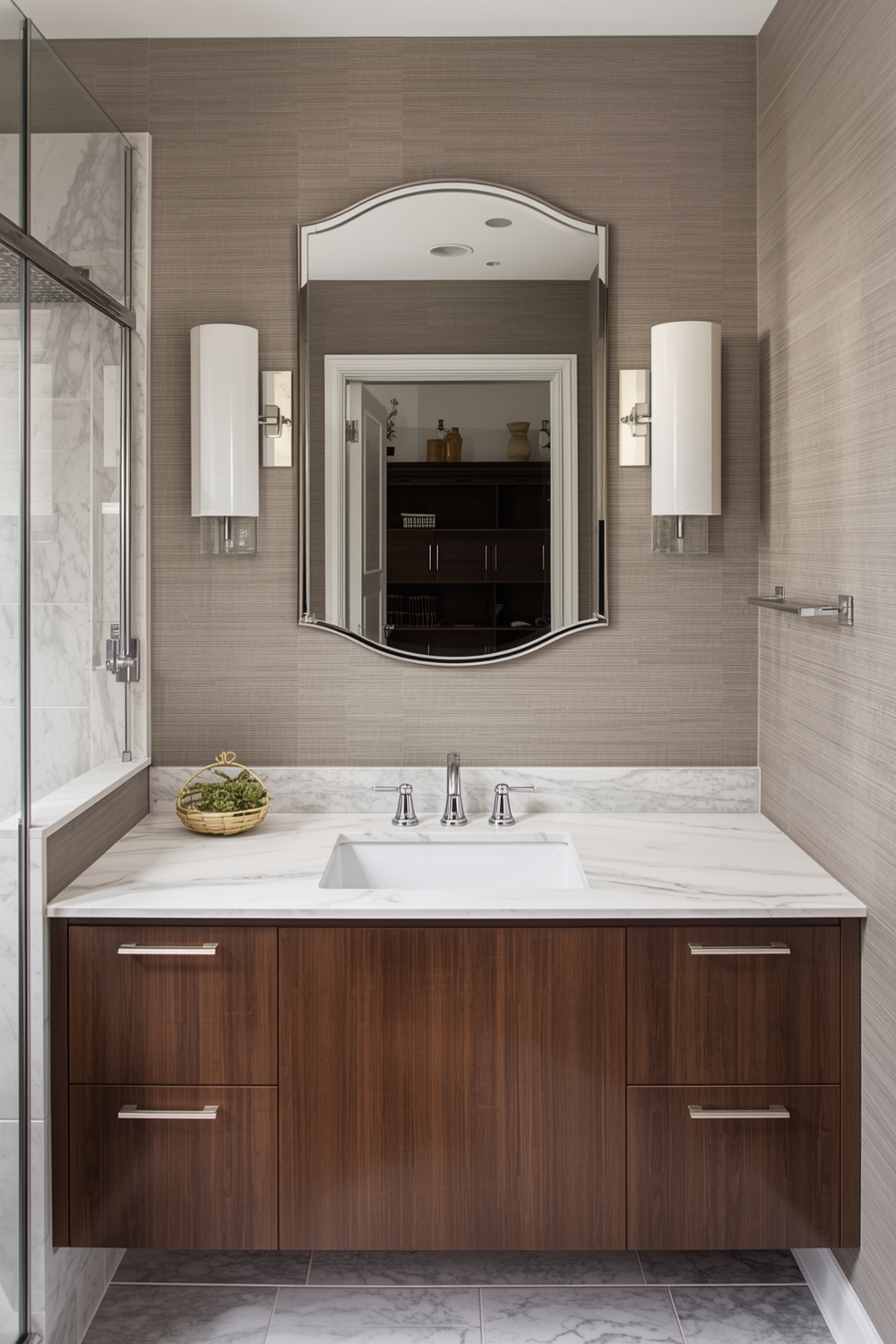 Contemporary Bathroom Mirror Layout Galleries