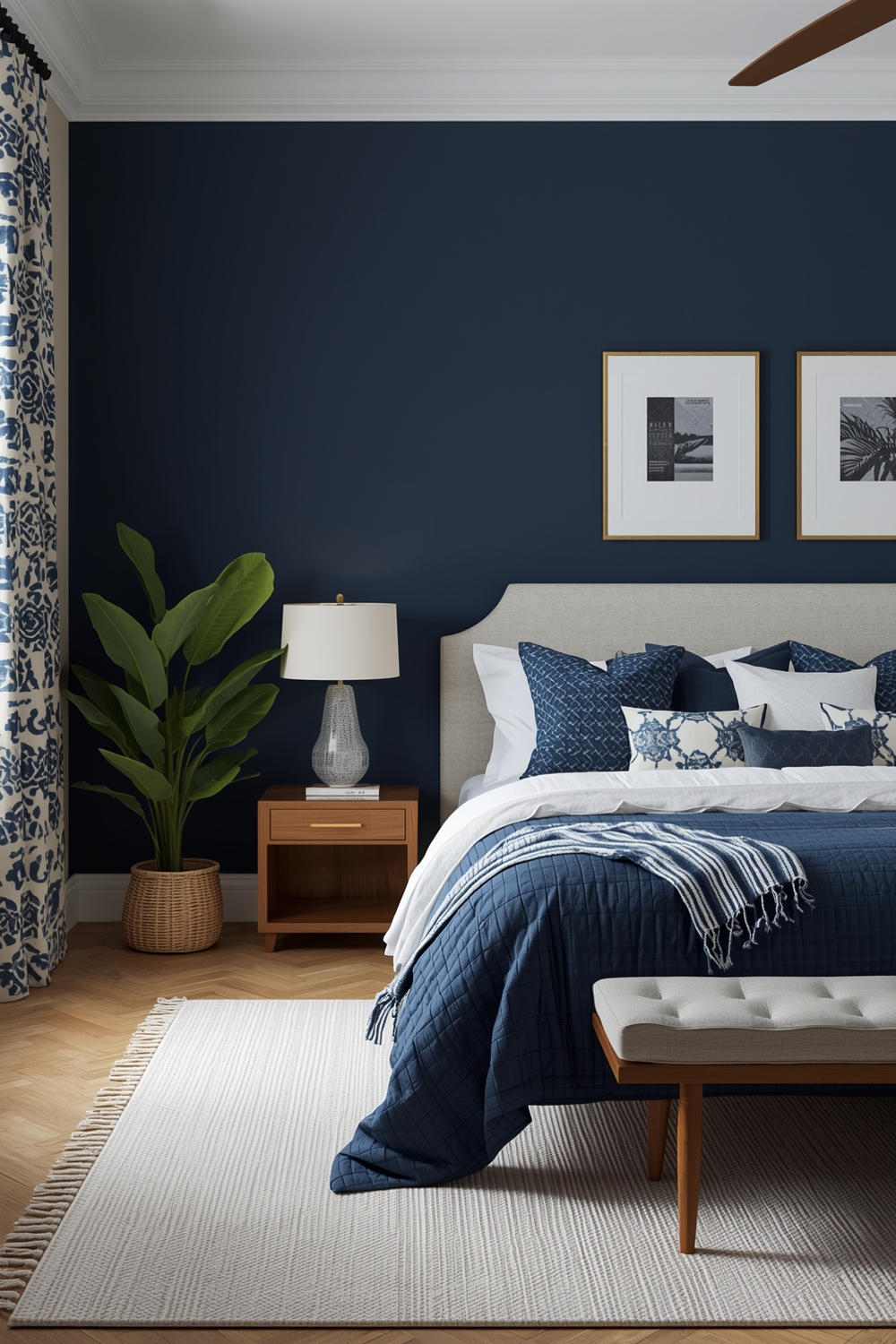 Contemporary Blue Bedroom Layout Inspirations