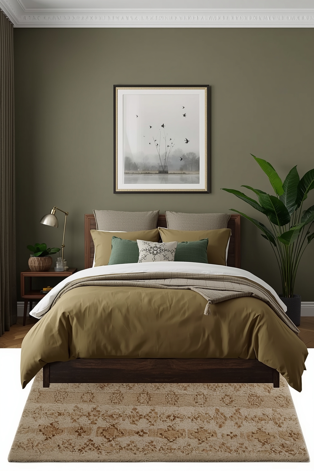 Contemporary Olive Green Bedroom Inspiration Boards