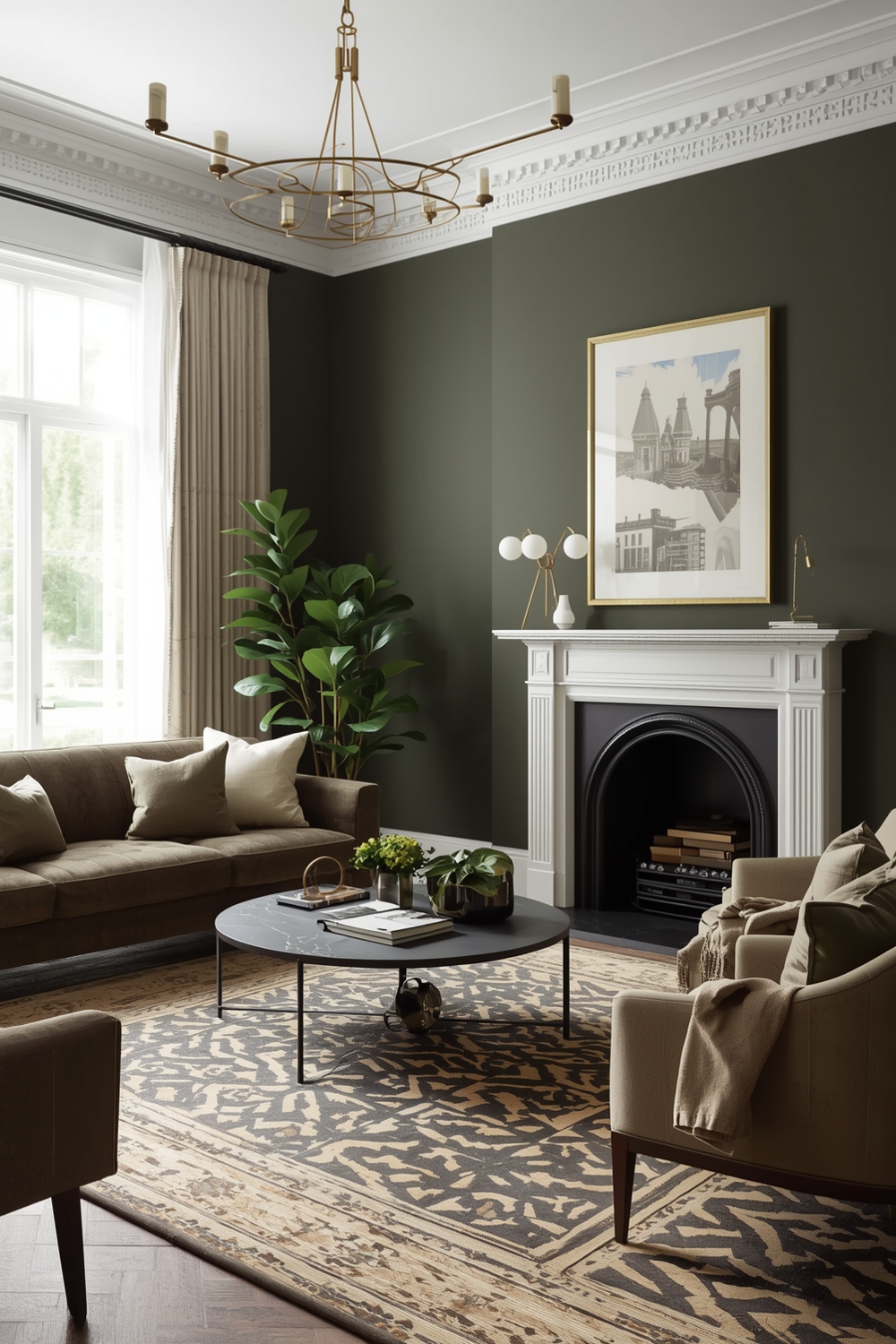 Contemporary Olive Green Living Room Design Galleries