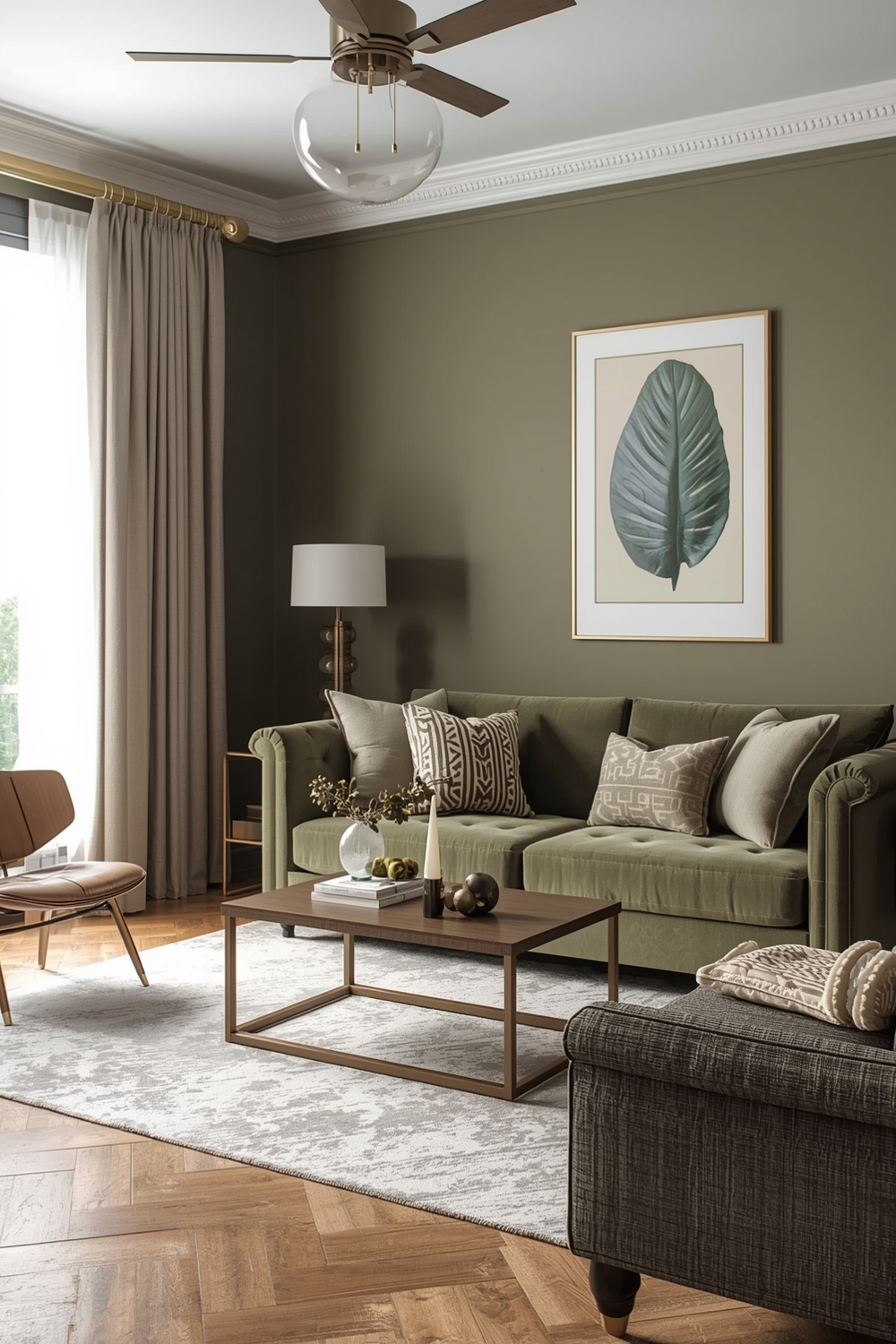 Contemporary Olive Green Living Room Design Inspirations