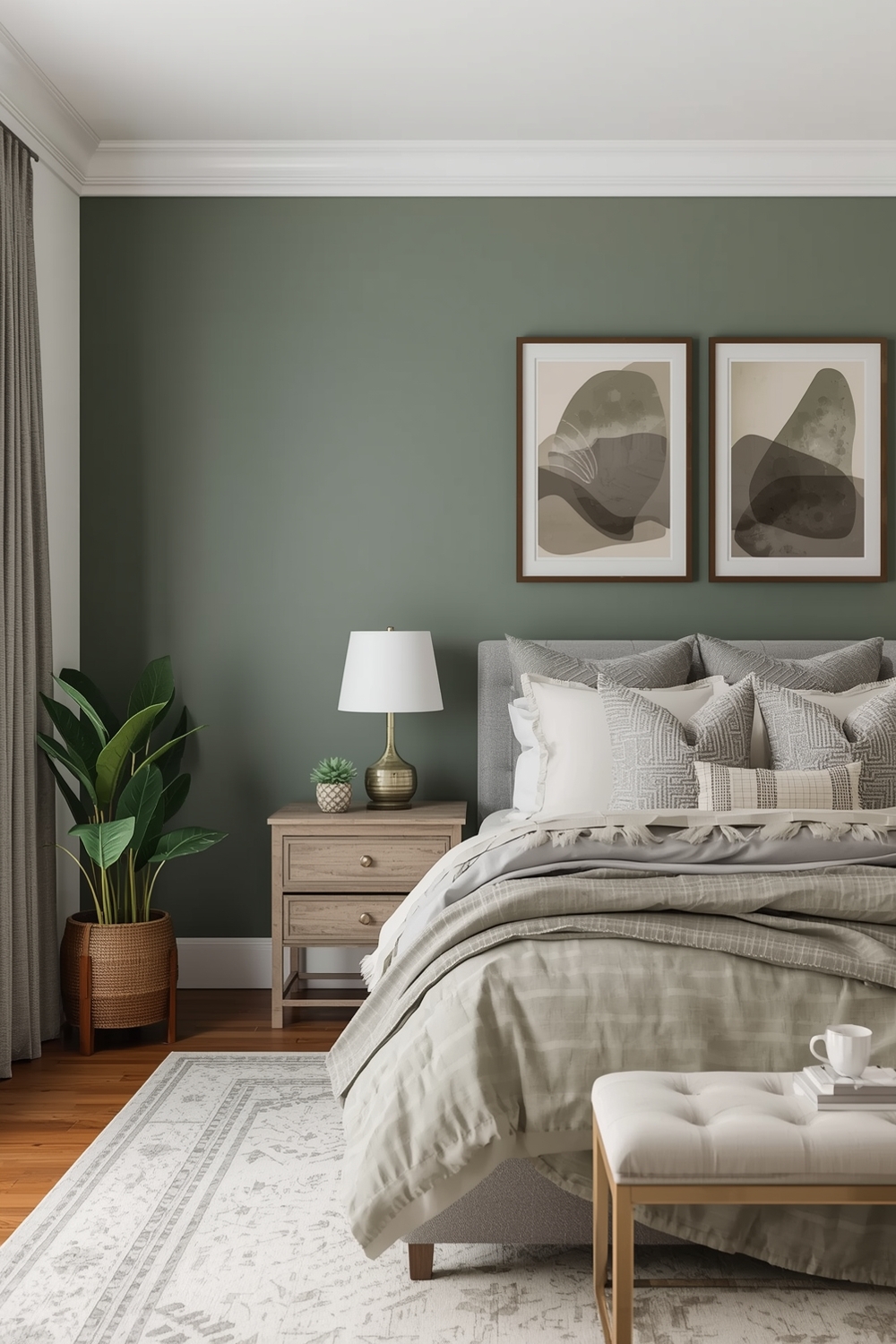 Contemporary Sage Green Bedroom Design Inspirations