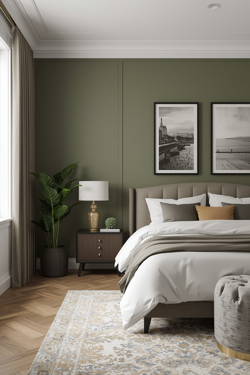 Contemporary Sage Green Bedroom Layout Inspirations