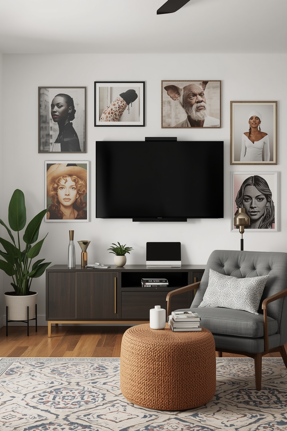 Contemporary TV Wall Layout Idea Boards