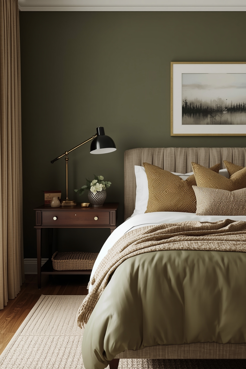 Current Olive Green Bedroom Design Examples