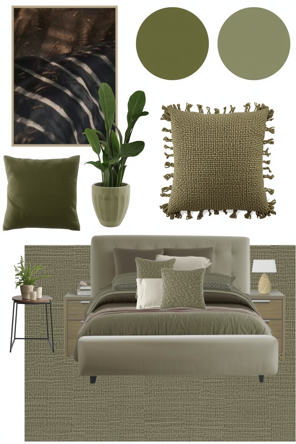 Current Olive Green Bedroom Idea Boards