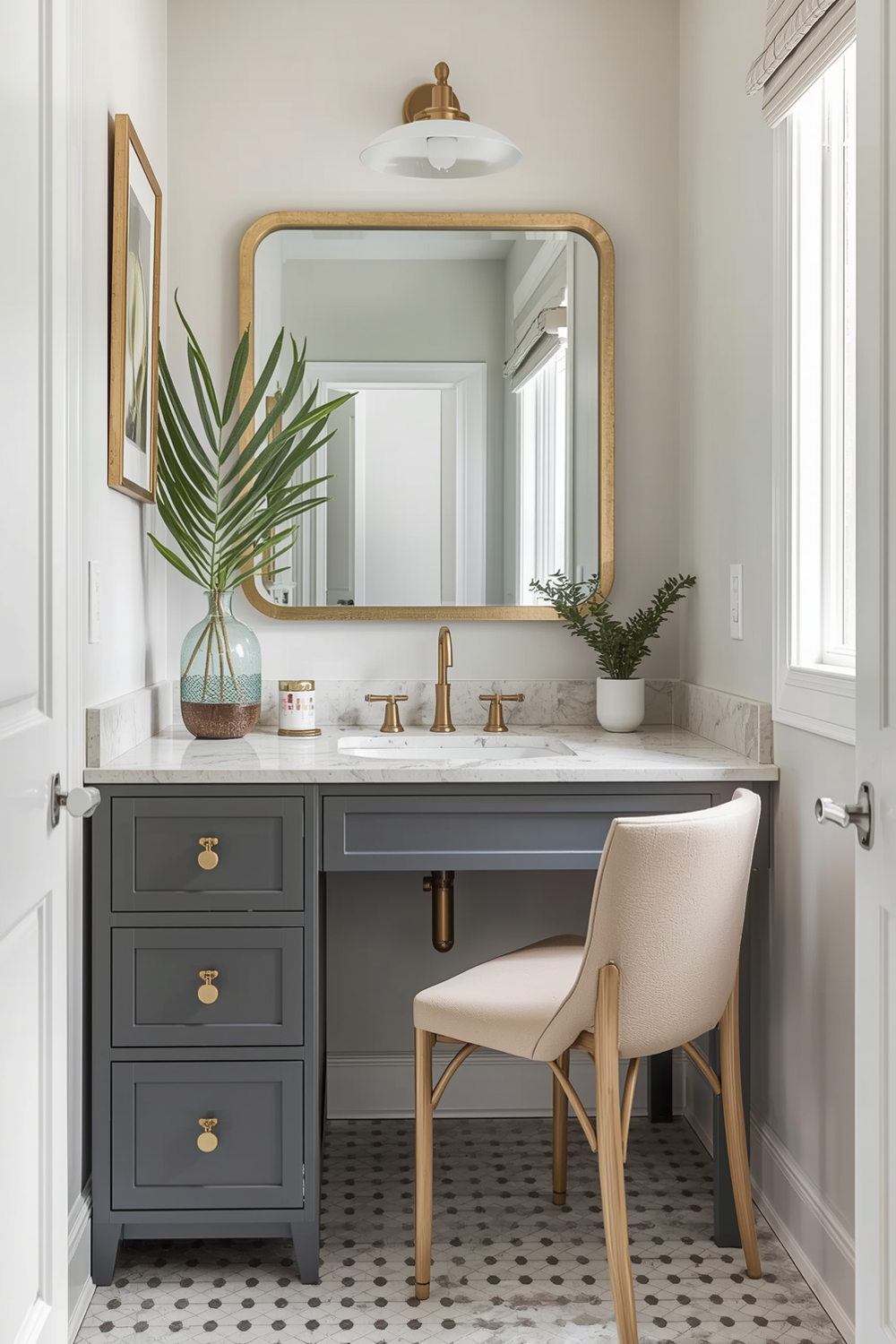 Efficient Bathroom Mirror Workspace Plans