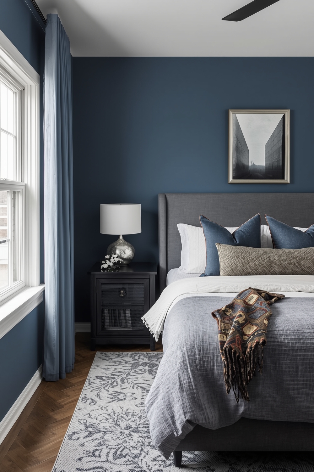 Efficient Blue Bedroom Layout Examples