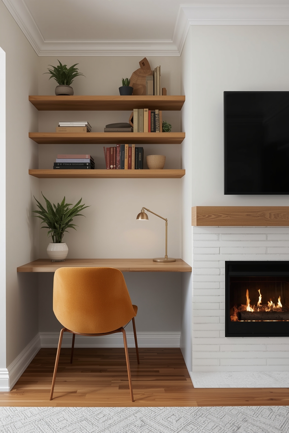 Efficient Fireplace Workspace Concepts