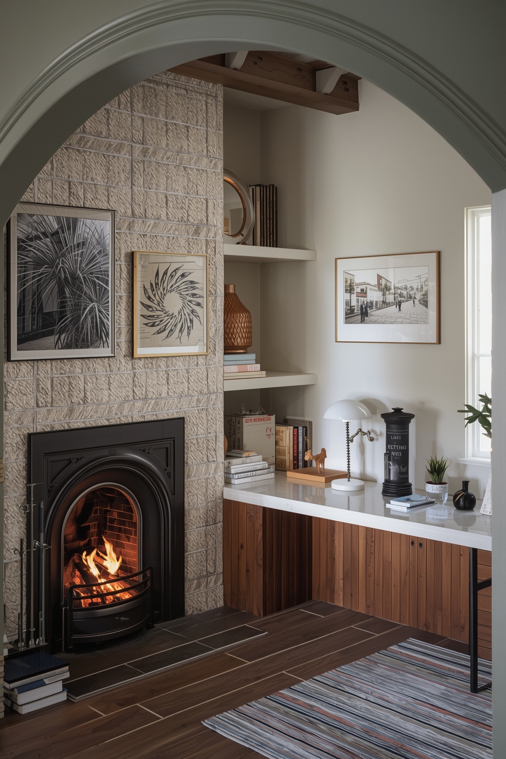 Efficient Fireplace Workspace Layouts