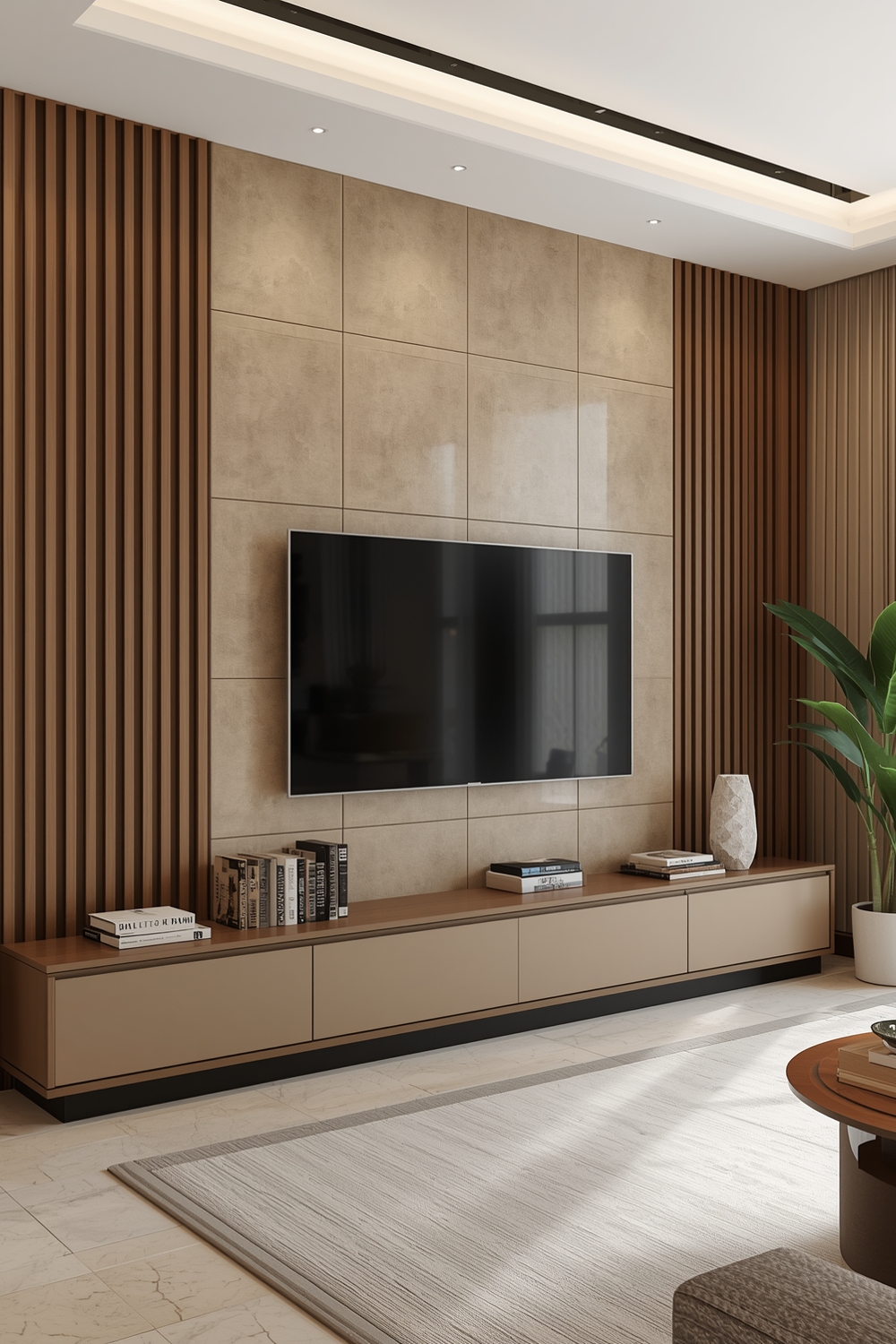 Efficient Living Room TV Wall Design Concepts