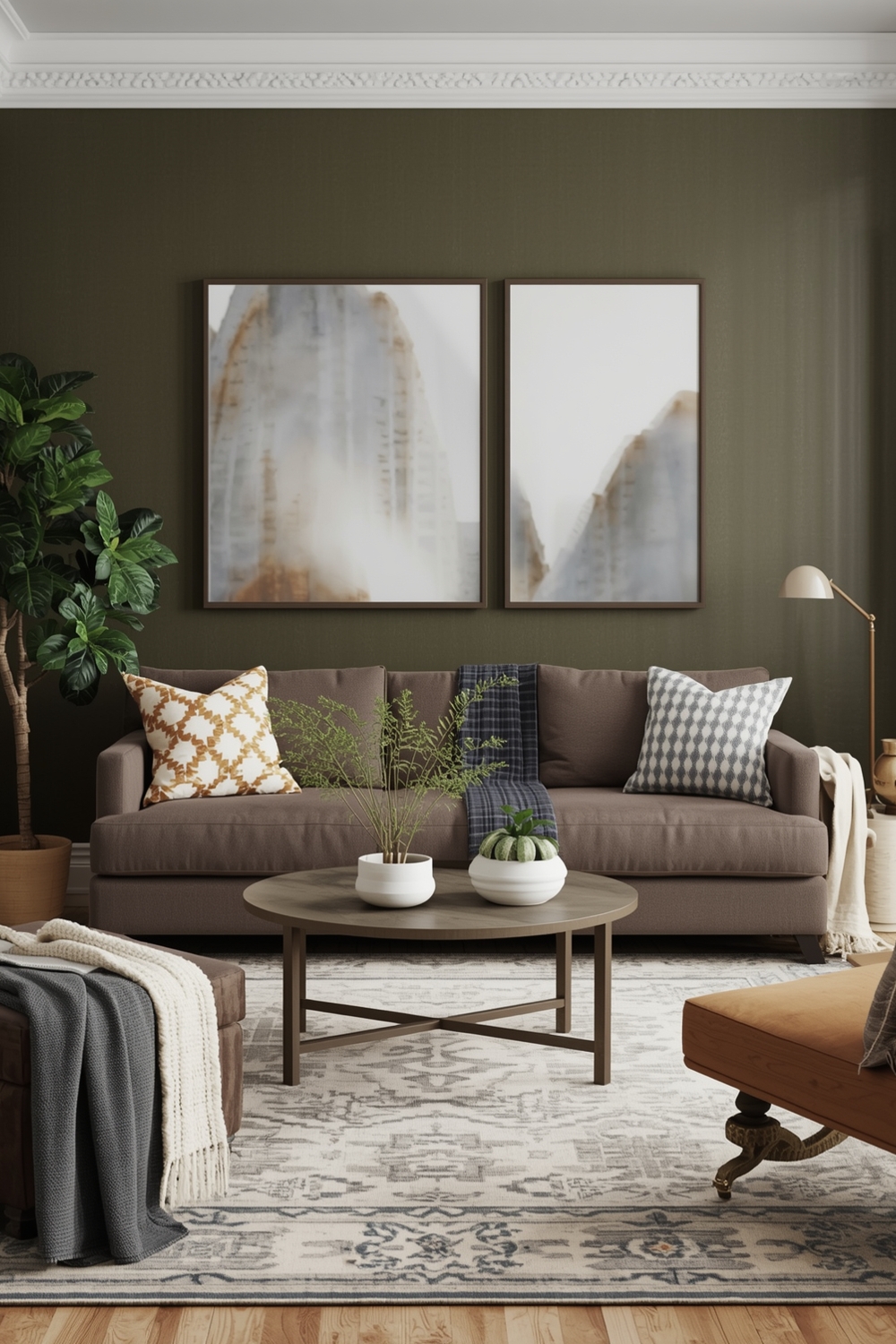 Efficient Olive Green Living Room Layout Plans