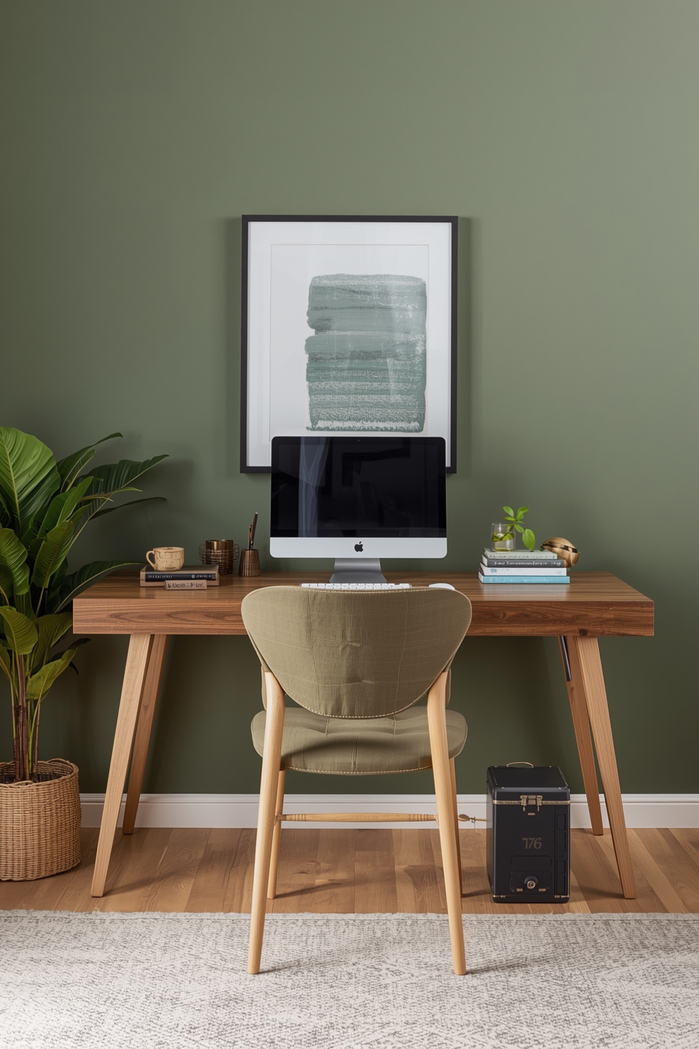 Efficient Sage Green Living Room Workspace Concepts