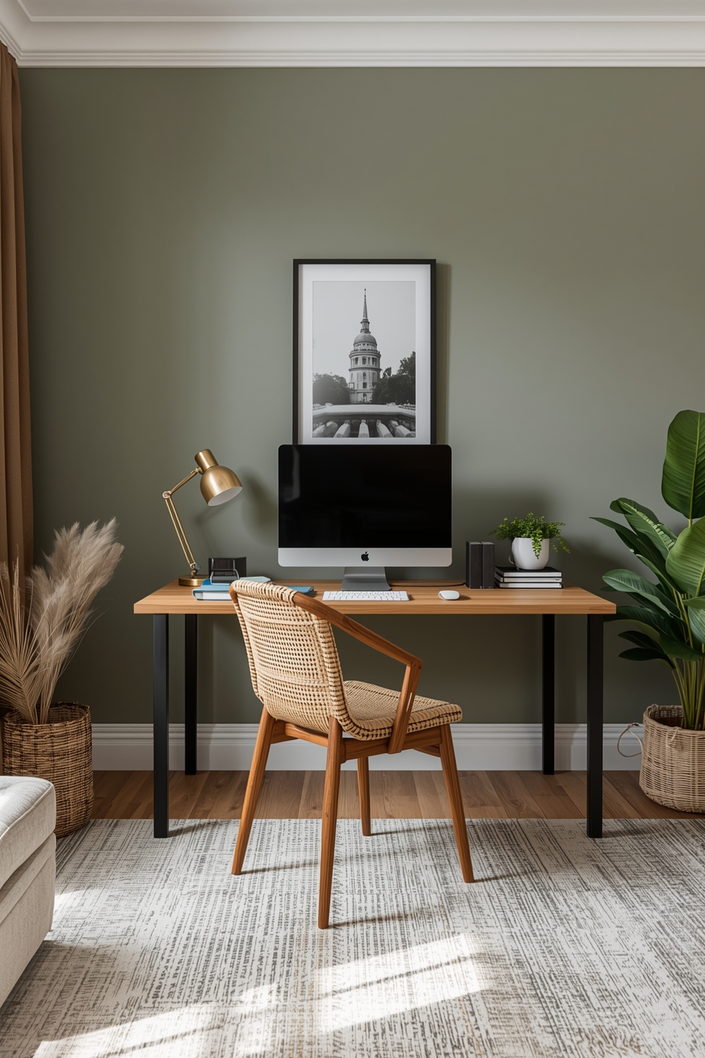 Efficient Sage Green Living Room Workspace Layouts