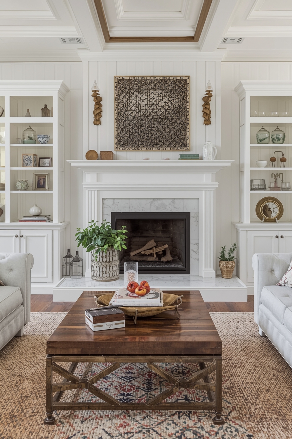 Farmhouse Fireplace Spatial Plans for Chic Homes