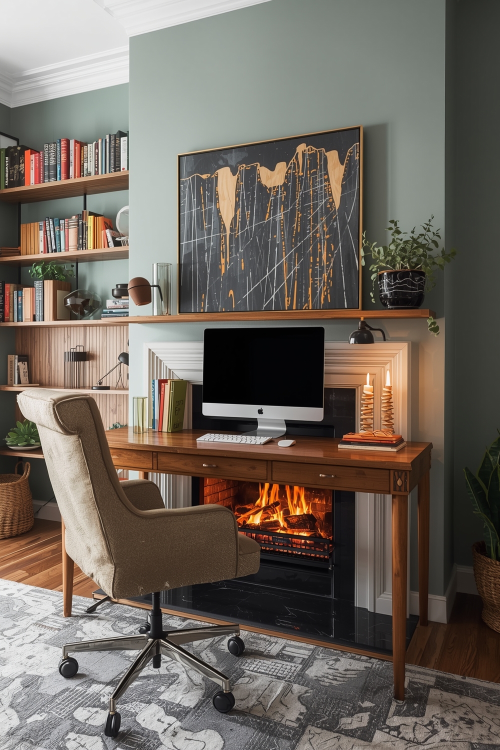Fireplace Workspace Inspiration Examples