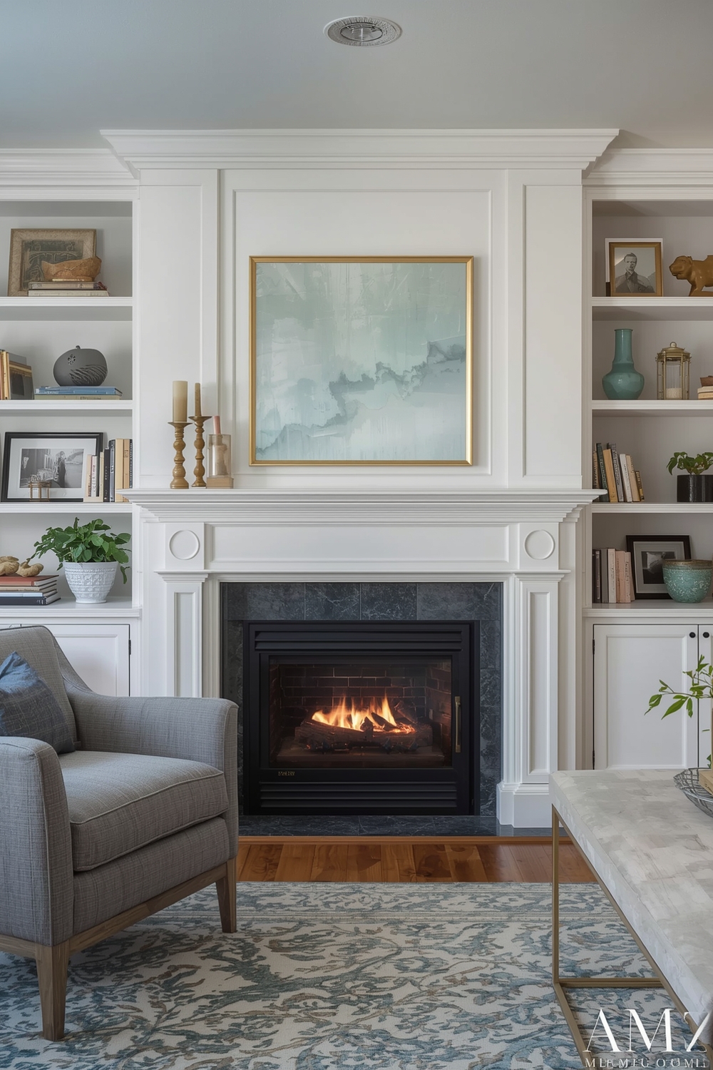 Fireplace with Integrated Storage Ideas