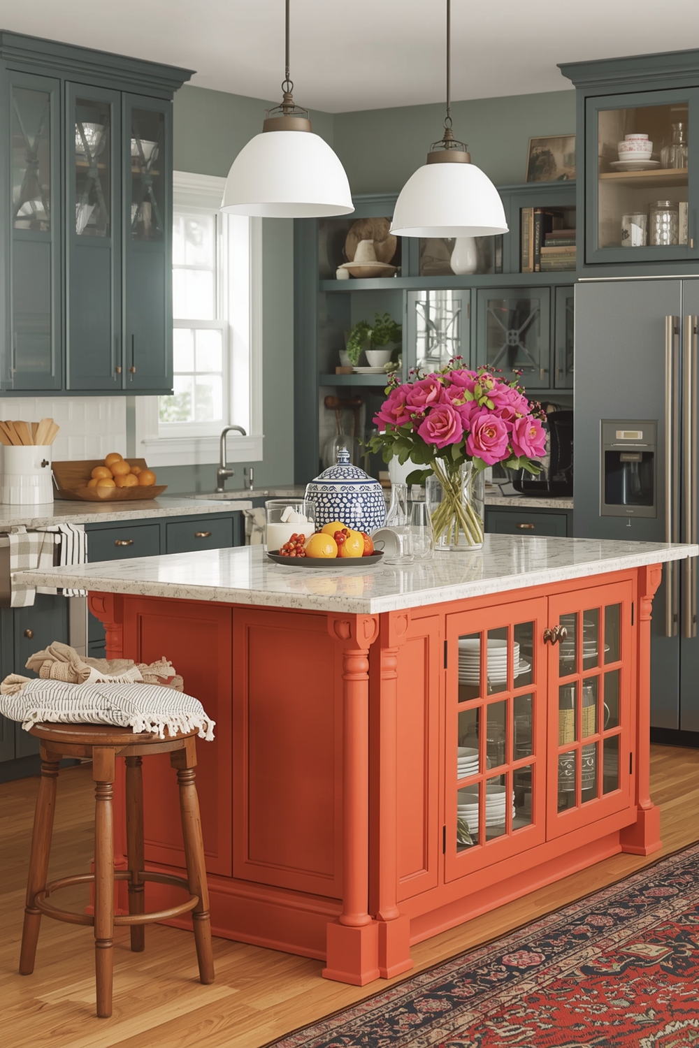 Kitchen Island Color Accent Ideas