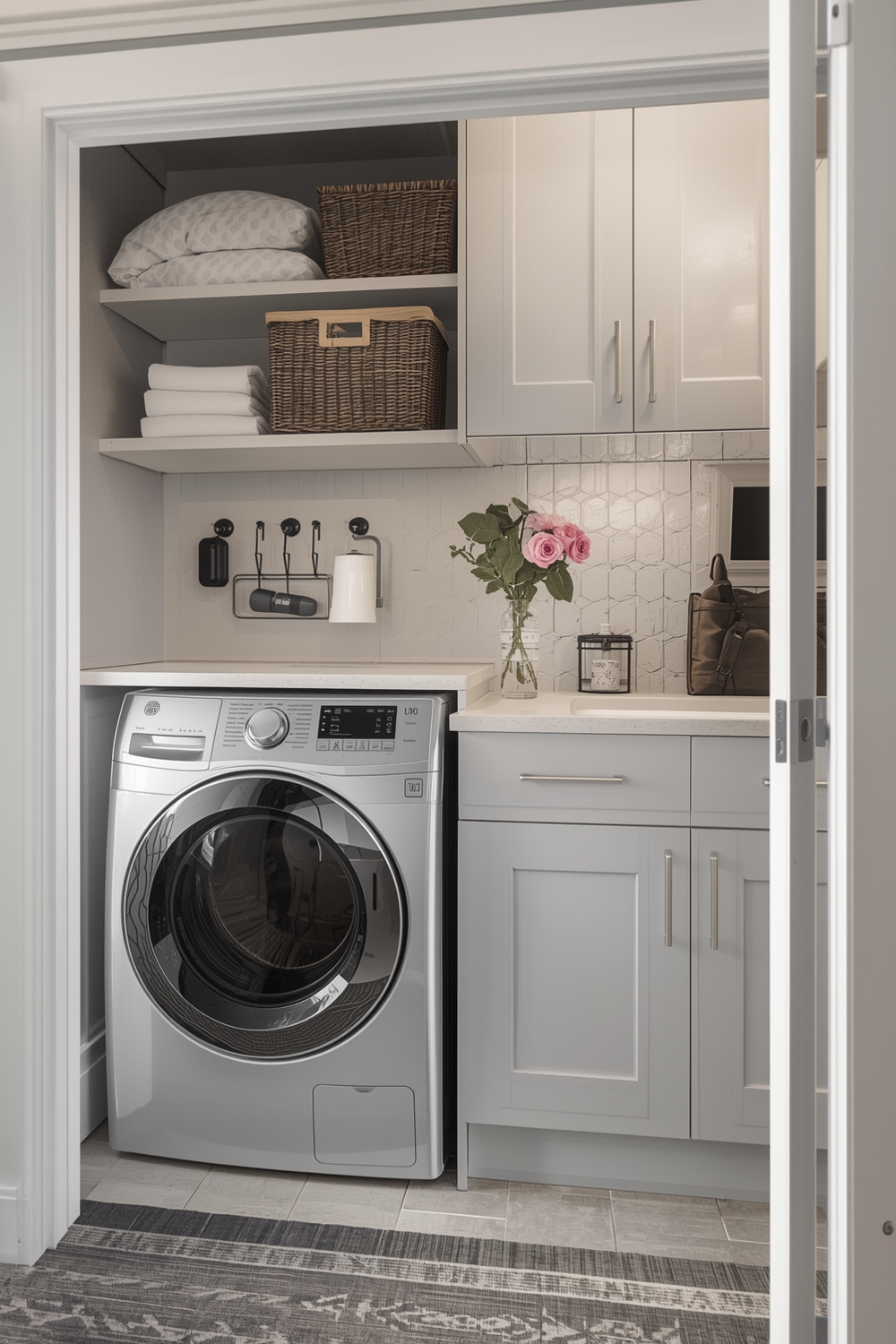 Laundry Room with Smart Appliance Garage