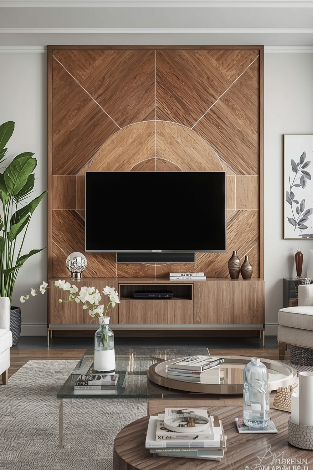 Living Room TV Wall Accent Feature Ideas