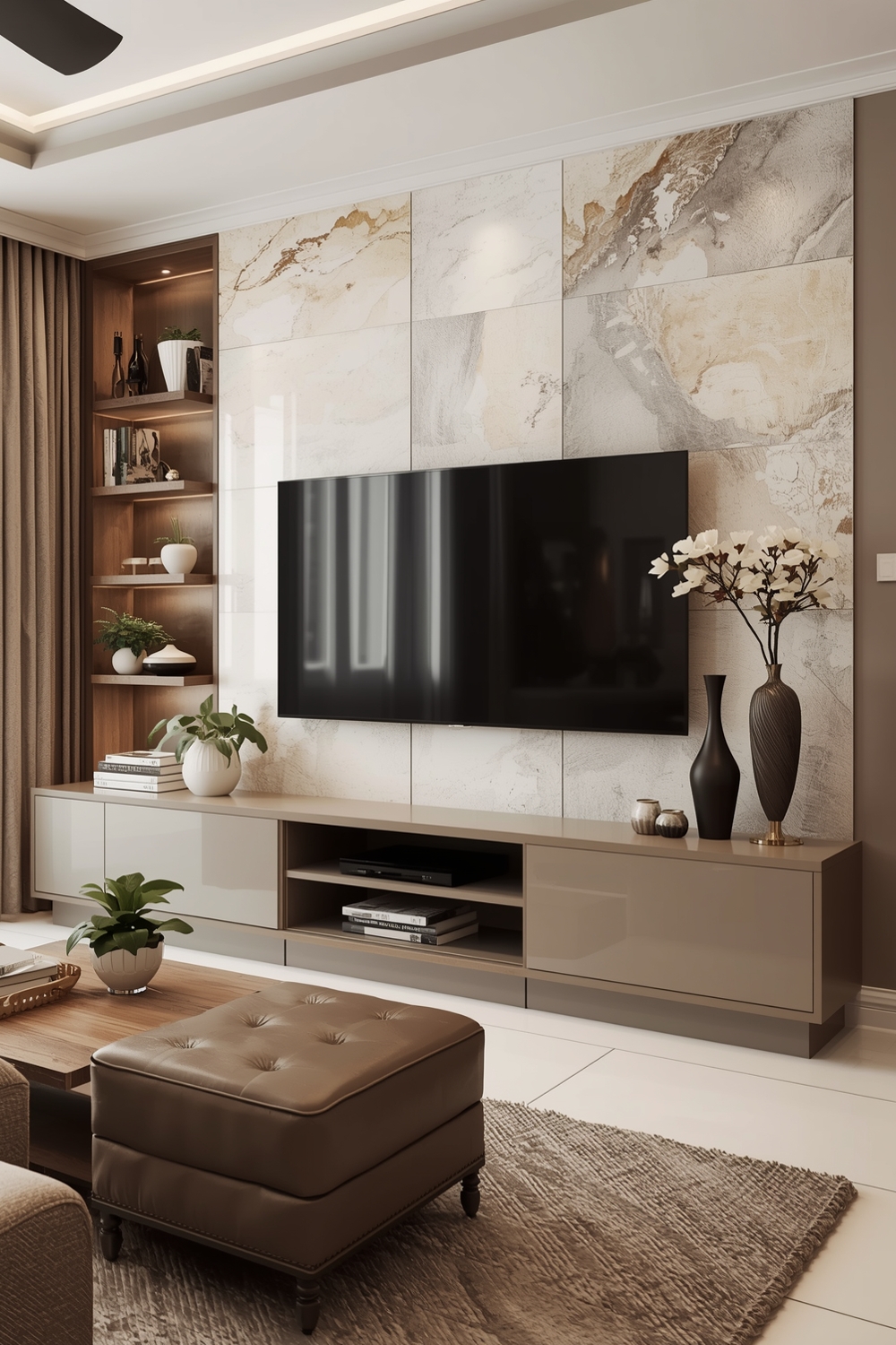 Living Room TV Wall Accent Layout Examples