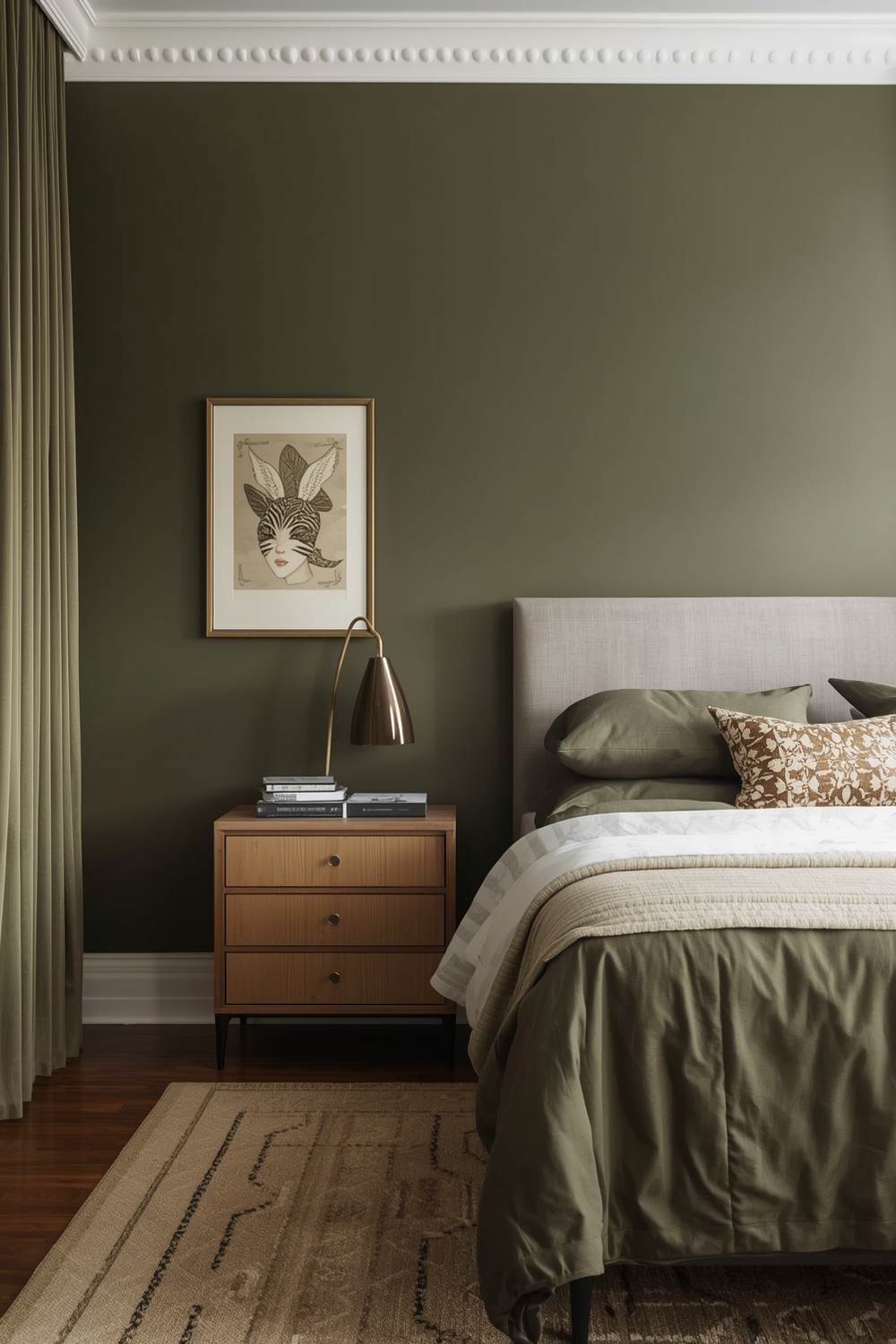 Olive Green Bedroom Color Accent Boards