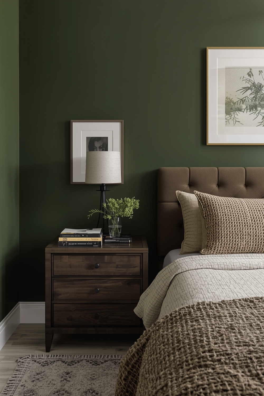 Olive Green Bedroom Color Accent Inspirations