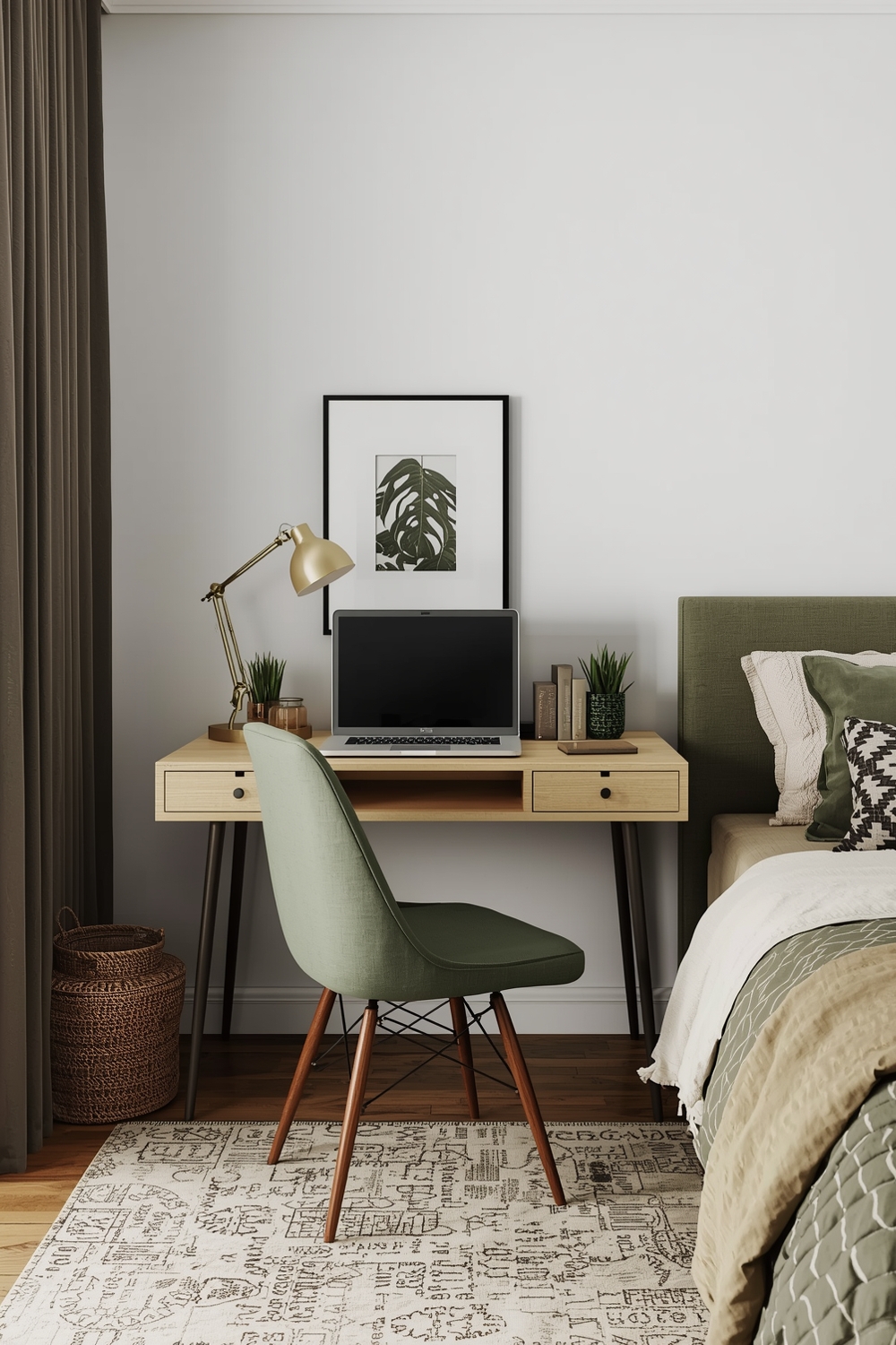 Olive Green Bedroom Workspace Layout Galleries