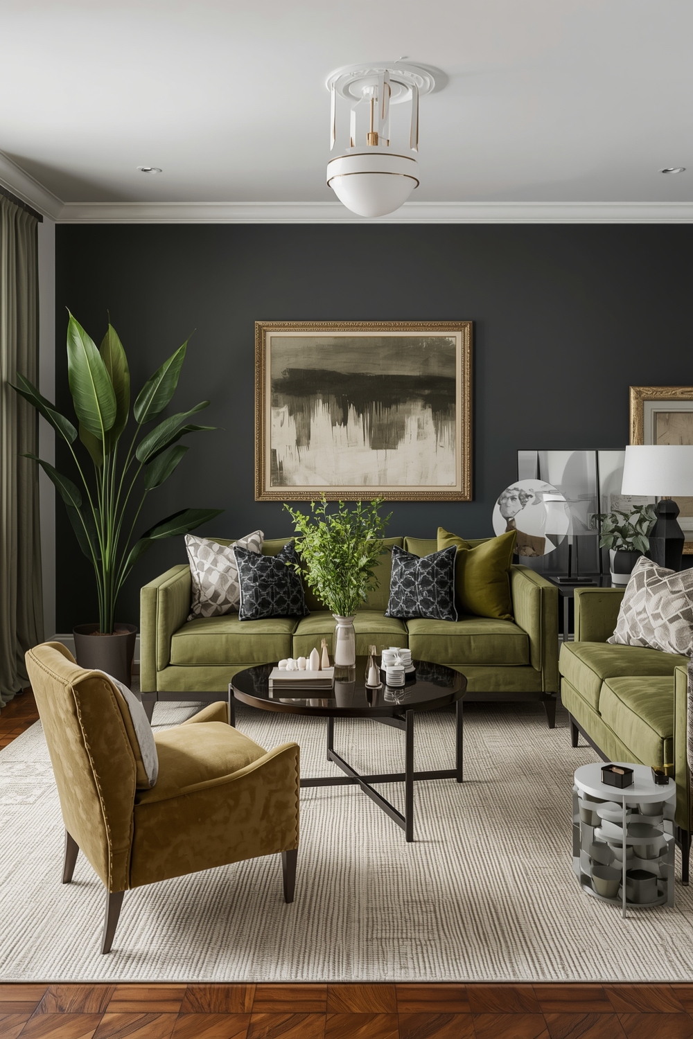 Olive Green Living Room Accent Layout Galleries