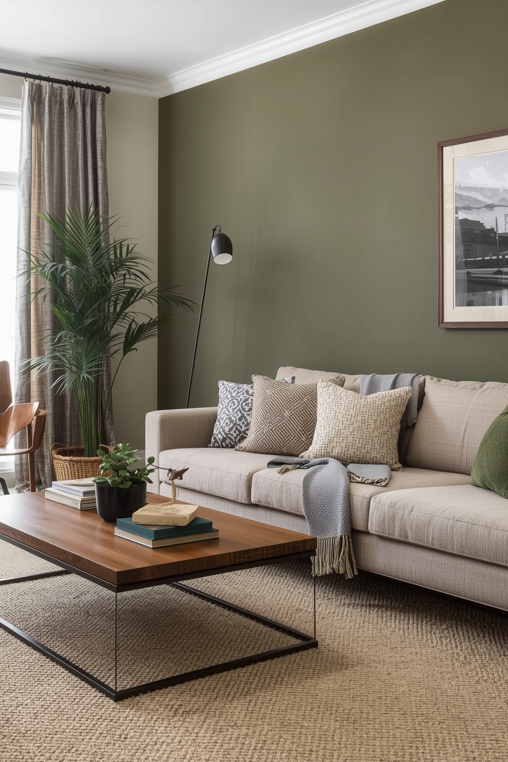 Olive Green Living Room Accent Wall Inspirations