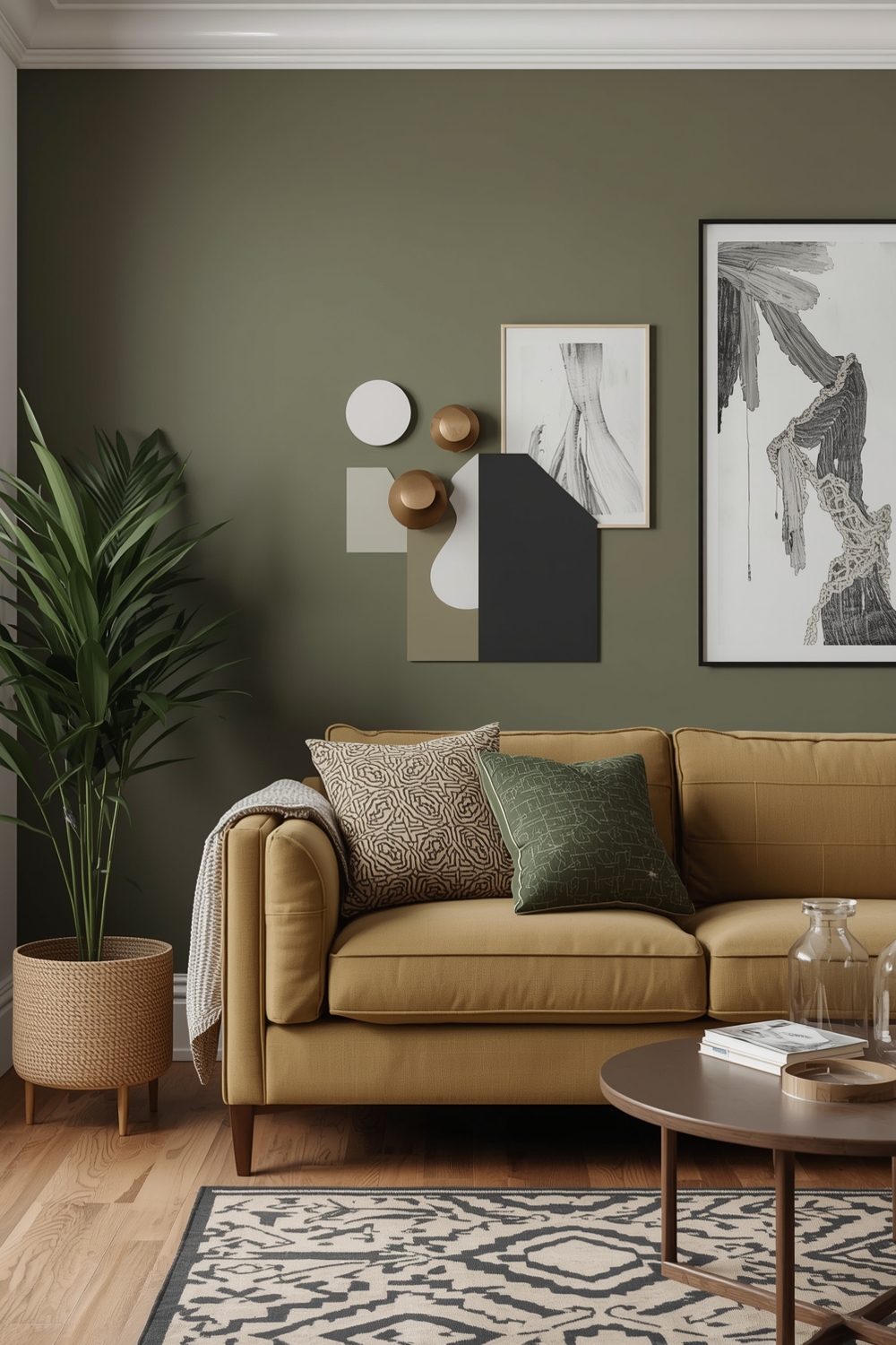 Olive Green Living Room Color Accent Boards