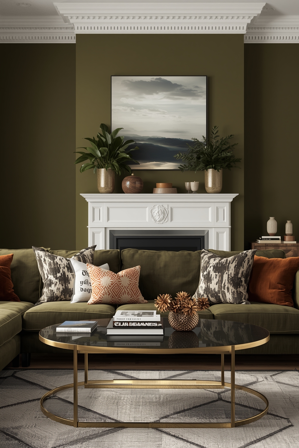 Olive Green Living Room Color Accent Inspirations