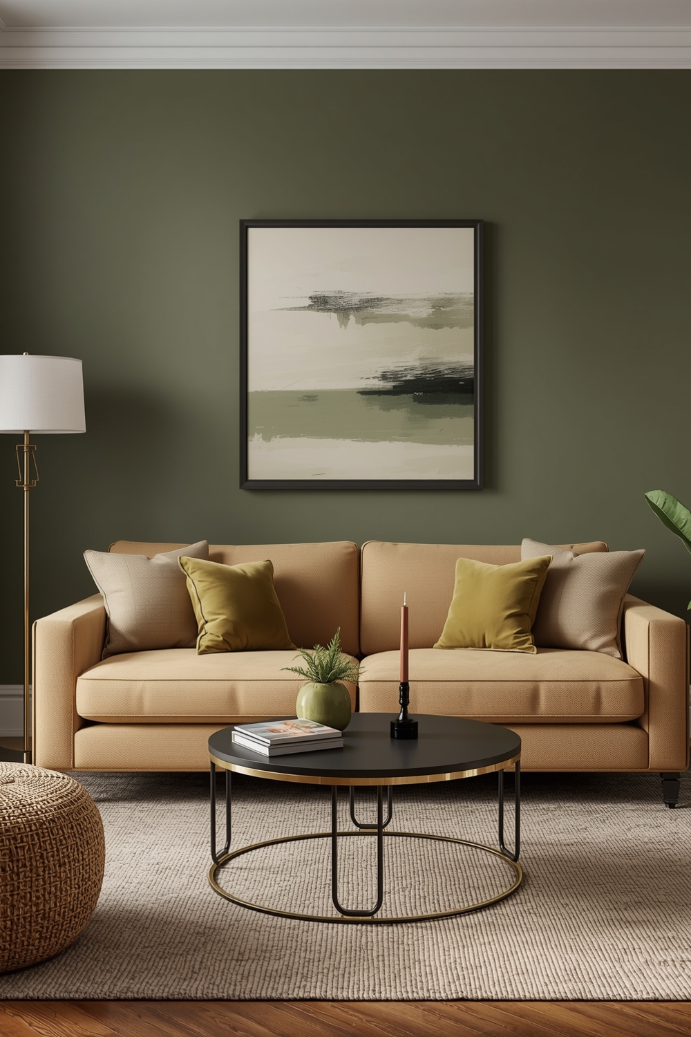 Olive Green Living Room Decor Layout Examples