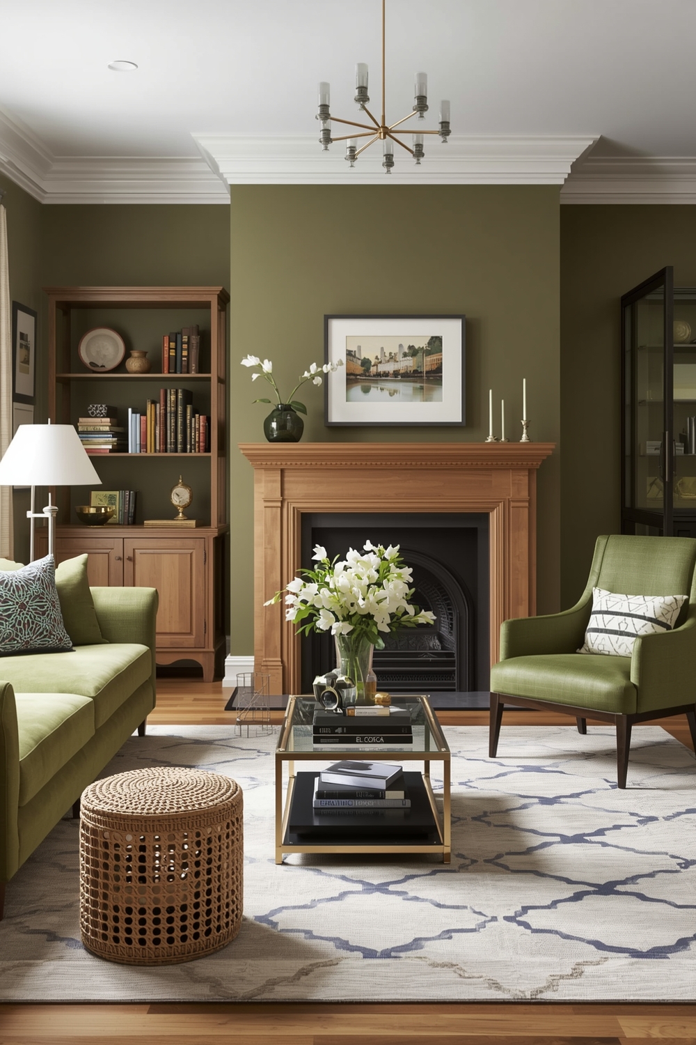 Olive Green Living Room Style Mix Galleries