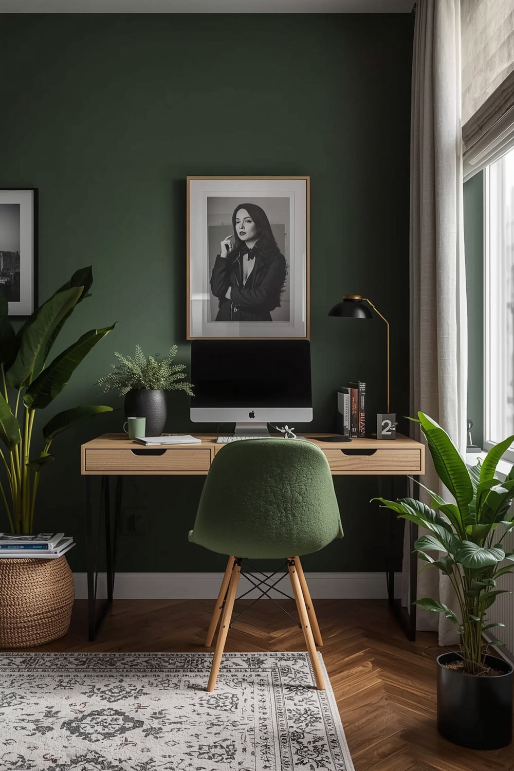 Olive Green Living Room Workspace Inspiration Examples