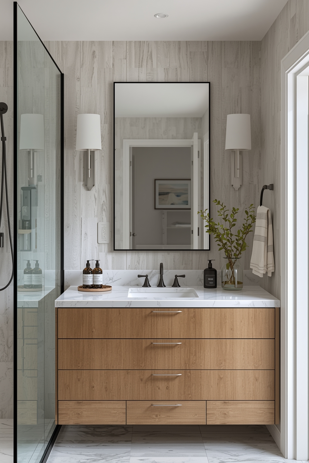 Open Concept Bathroom Mirror Layout Plans