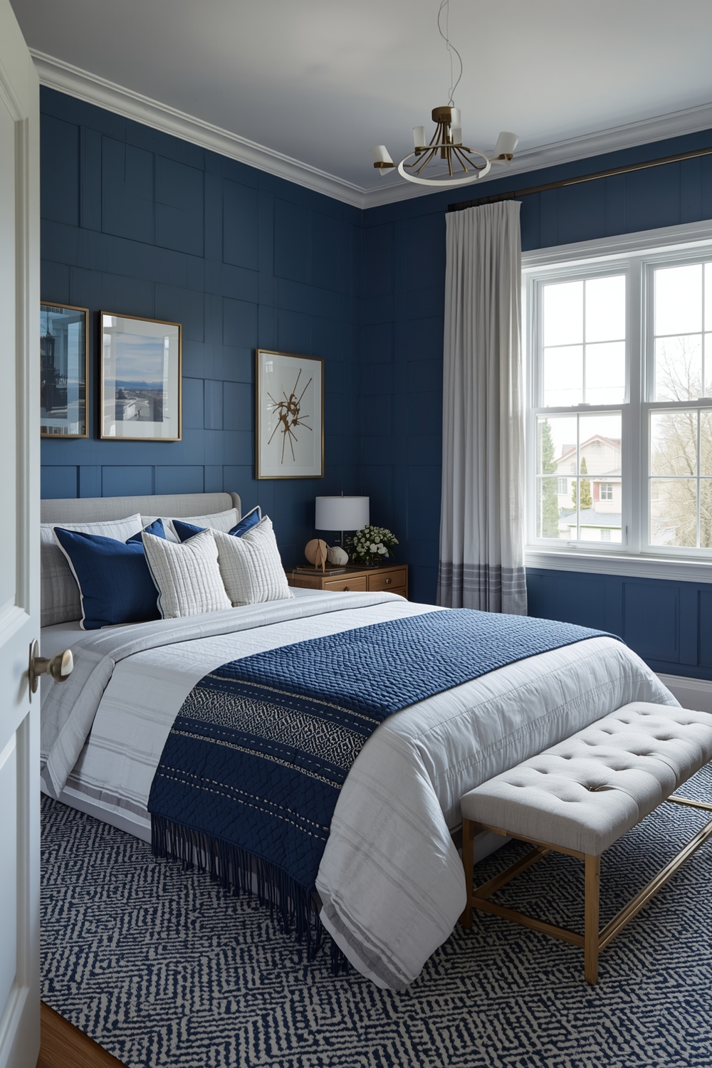 Open Concept Blue Bedroom Layout Guides