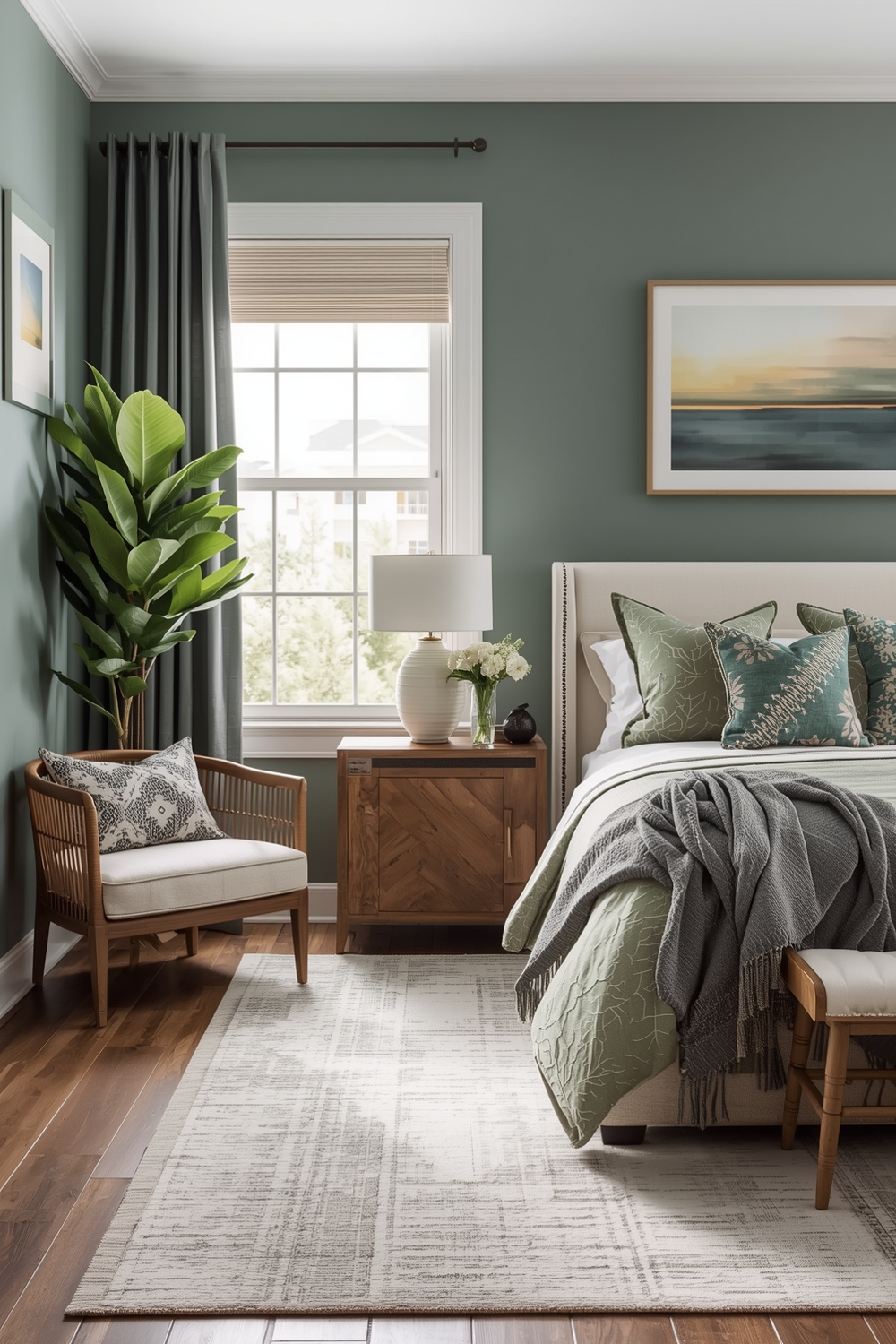 Open Concept Sage Green Bedroom Layout Guides