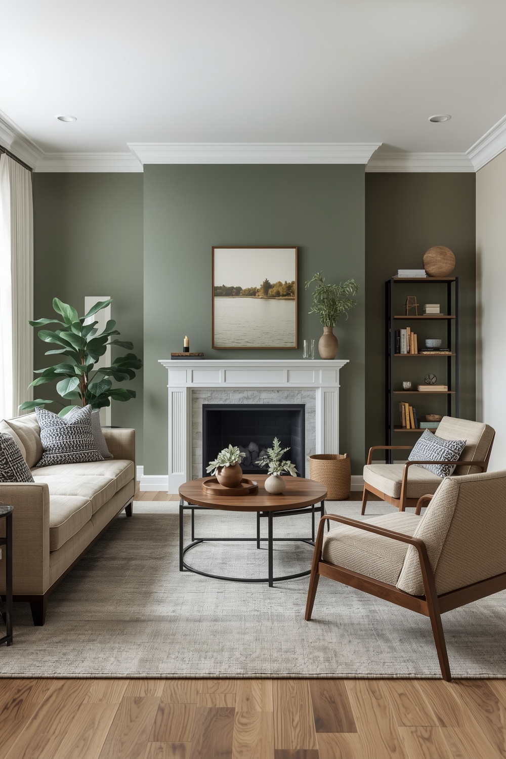 Open Concept Sage Green Living Room Layout Guides
