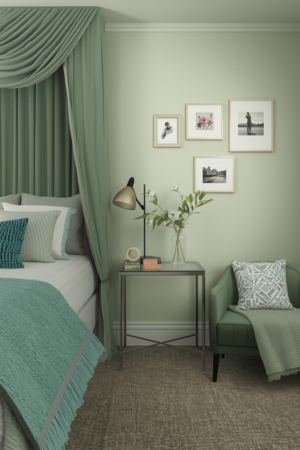 Sage Green Bedroom Accent Feature Ideas