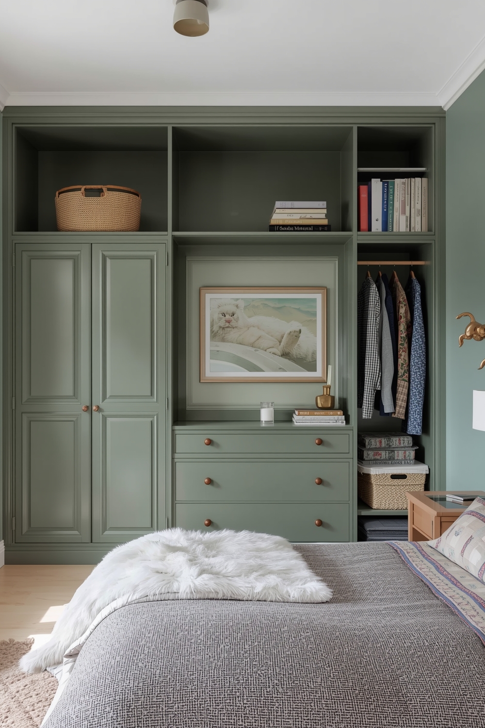 Sage Green Bedroom Storage Solution Examples